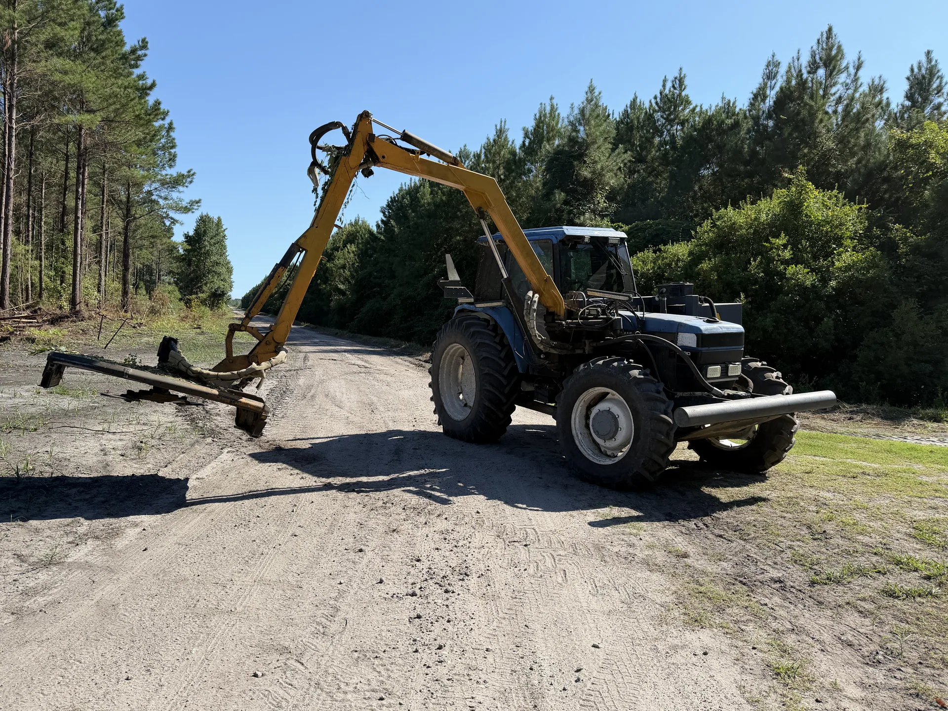 Boom Mower Tractor Dirt Road Beaufort NC