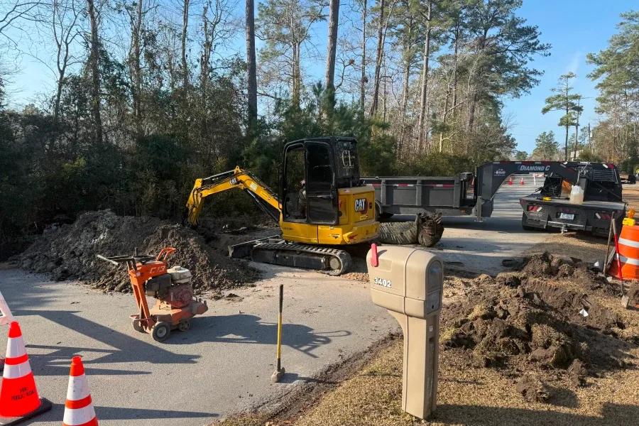 CAT Mini Excavator Culvert Pipe Driveway Trench Beaufort NC