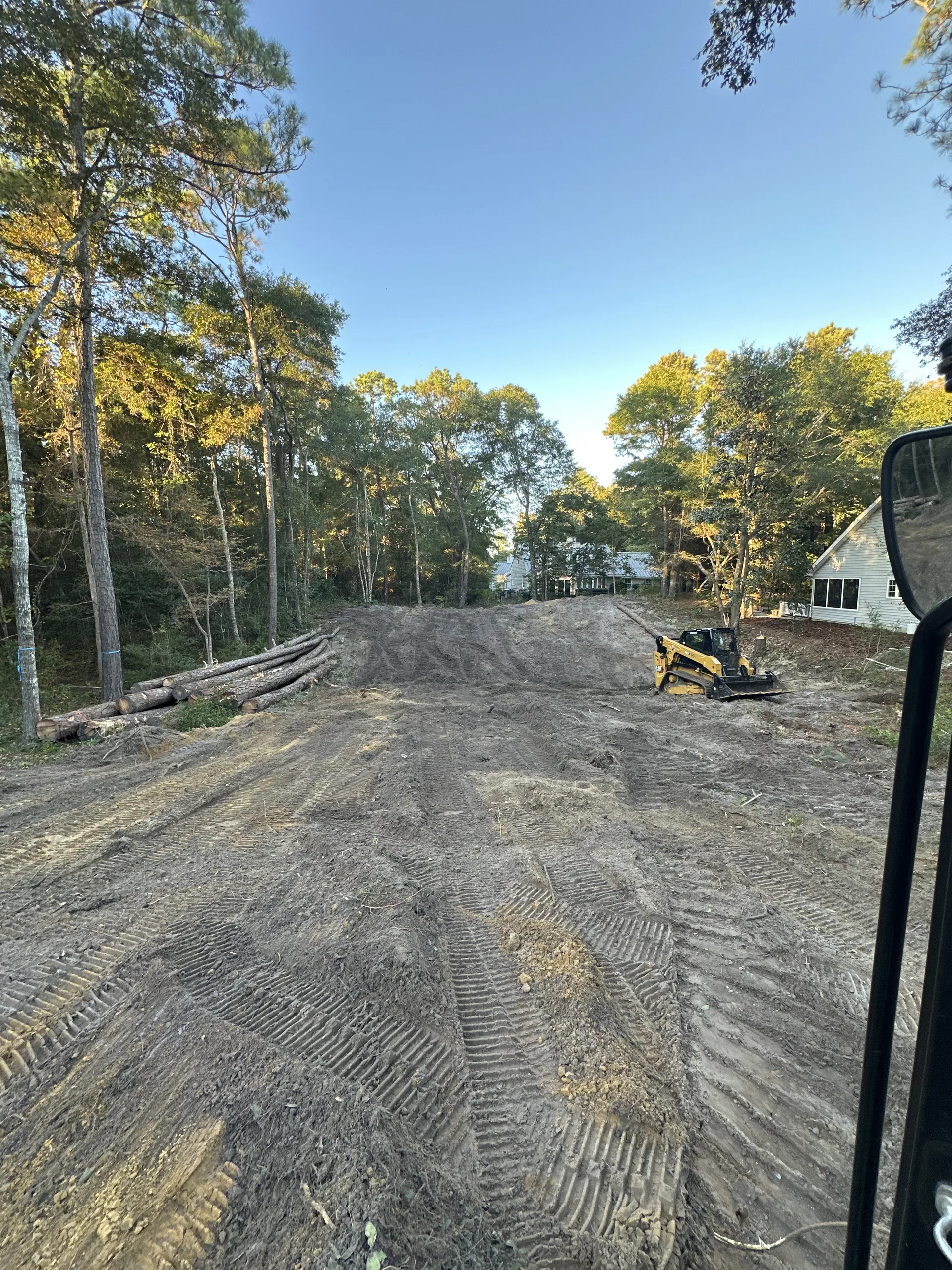 Cleared Lot Skid Steer Logs Beaufort NC