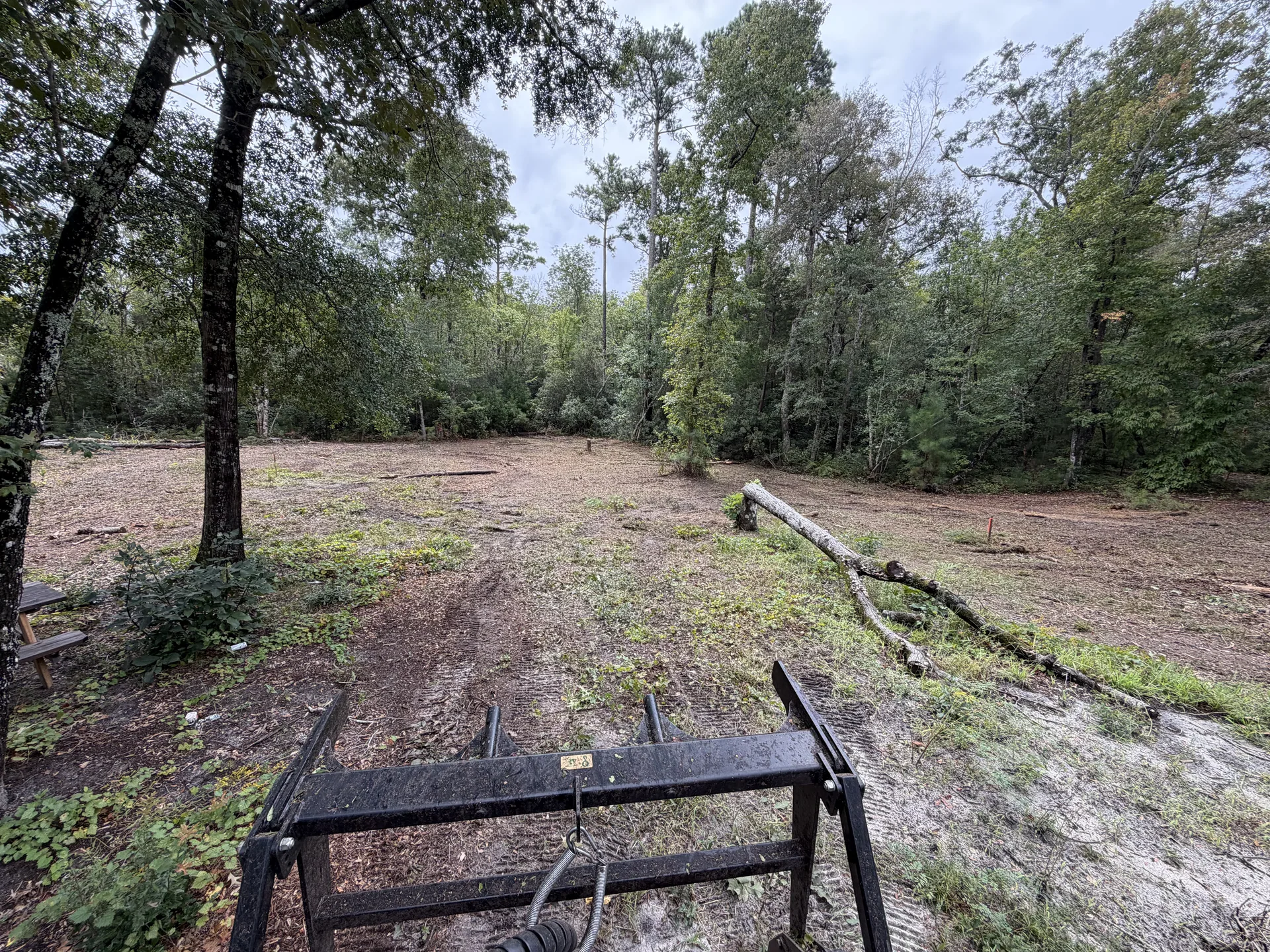 Operator View Cleared Lot Fallen Log Beaufort NC