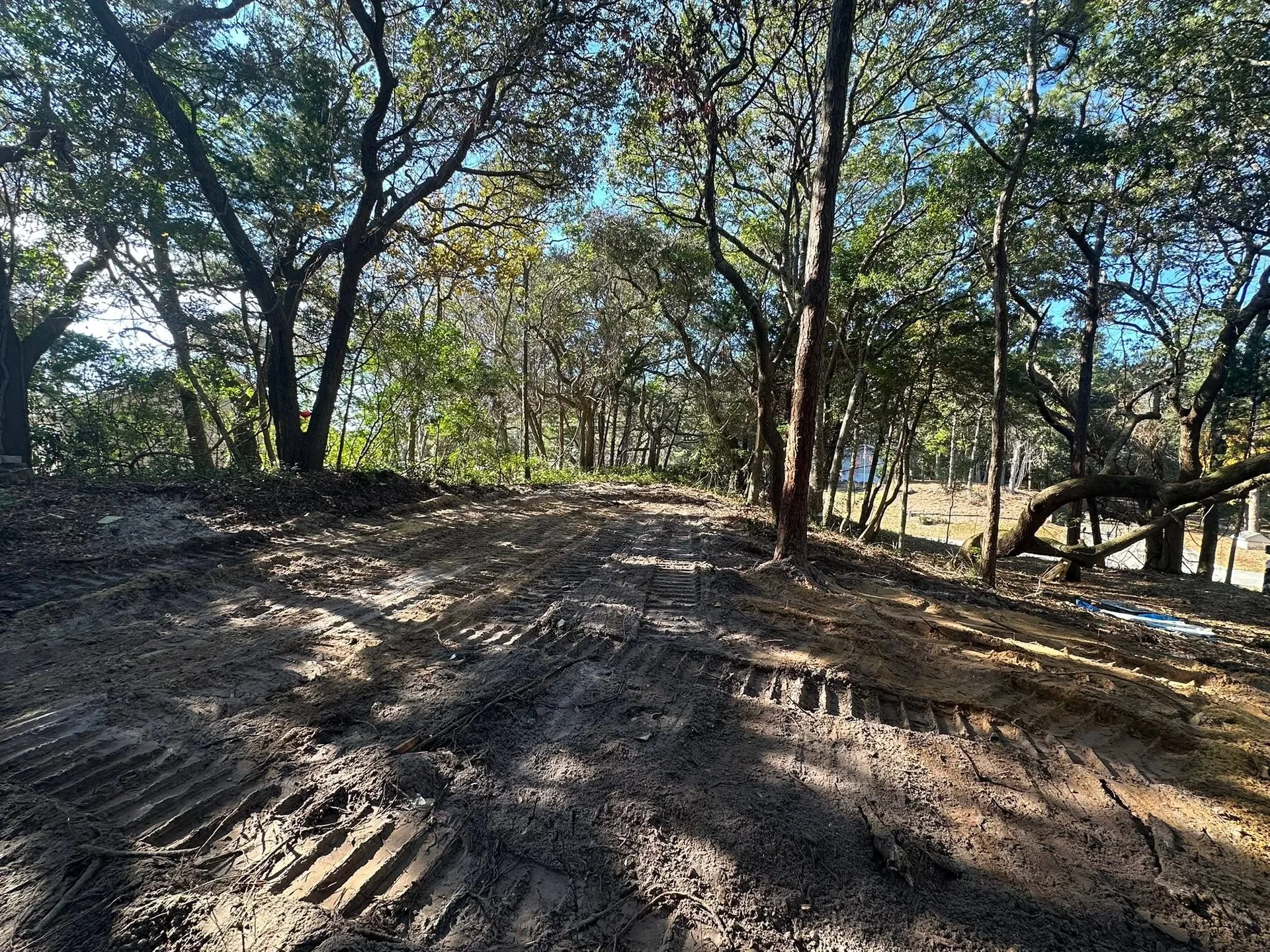 Cleared and graded ground on a County Line Grading site