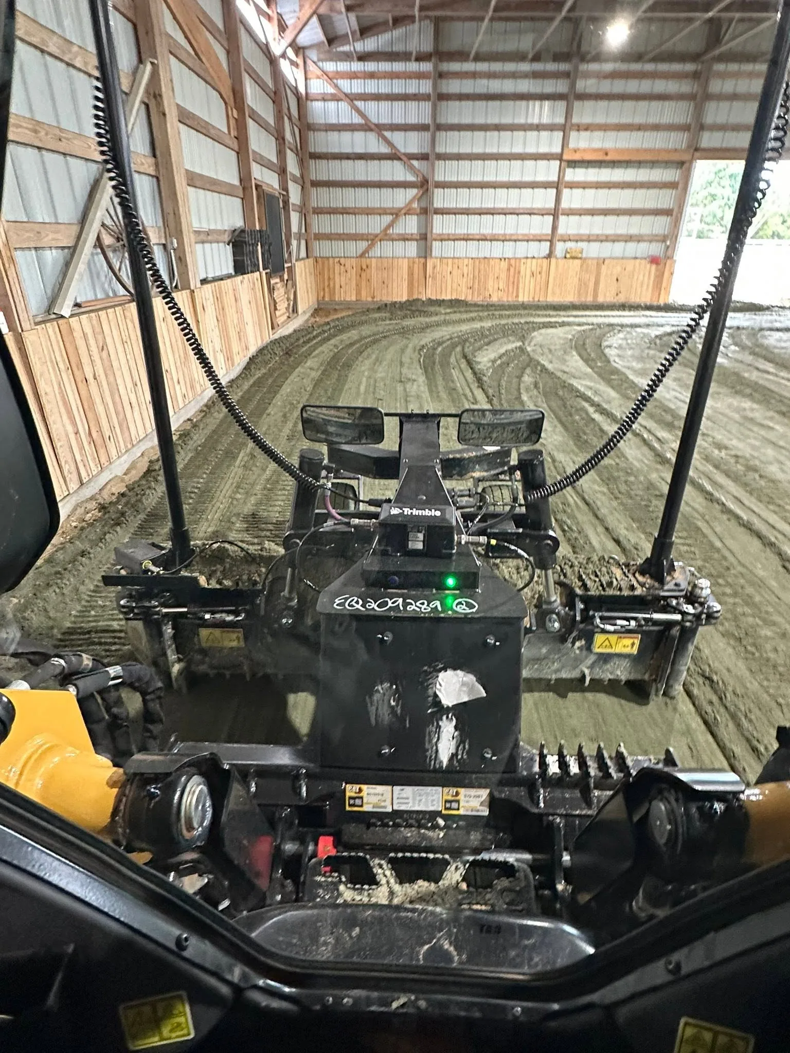 Trimble Laser Grader Box Cab View Pole Barn Floor Carteret C
